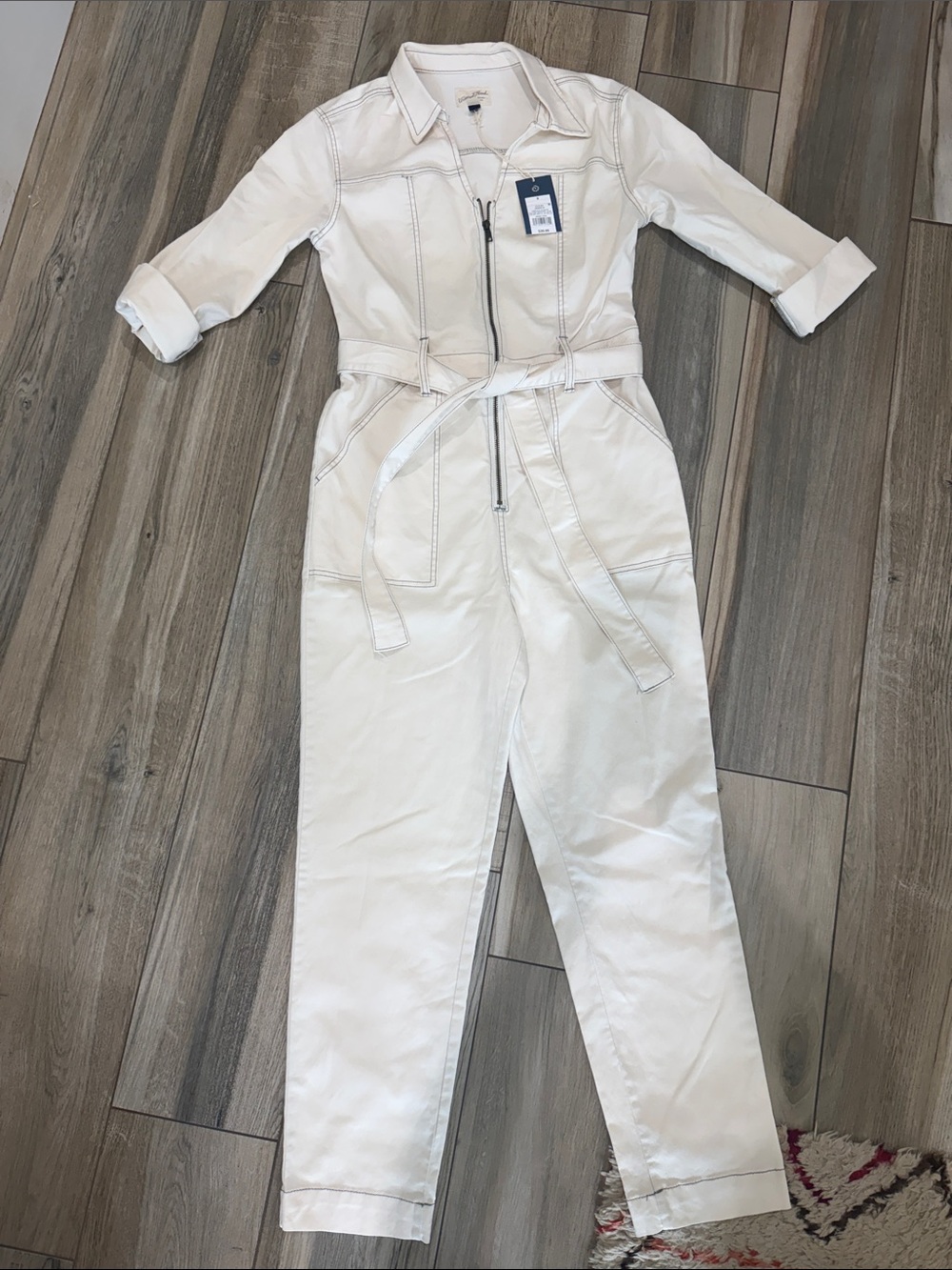 NWT Universal Thread White Zip-Front Utility Jumpsuit